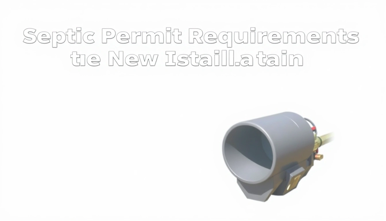 Septic Permit Requirements for a New Installation Septic Permit Requirements for a New Installation