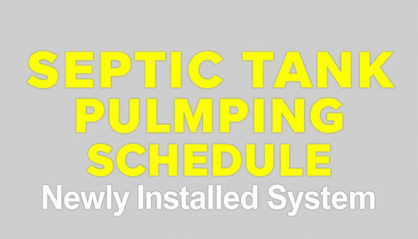 Septic Tank Pumping Schedule for a Newly Installed System