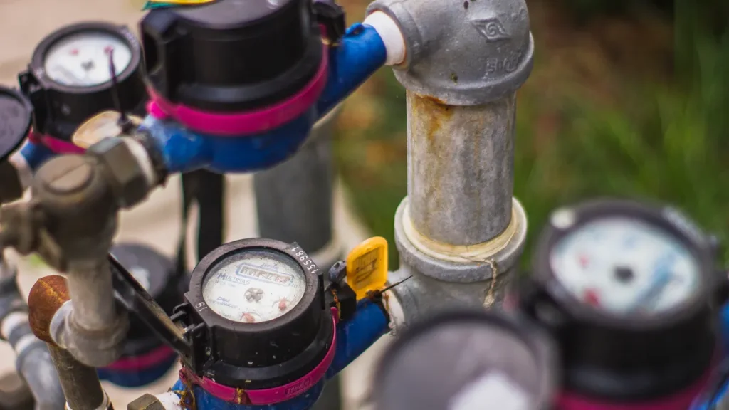 Water meters and plumbing pipes
